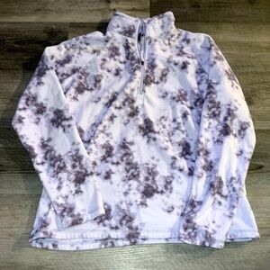 EDDIE BAUER FLEECE TIE DYE TONED HALF ZIP UP